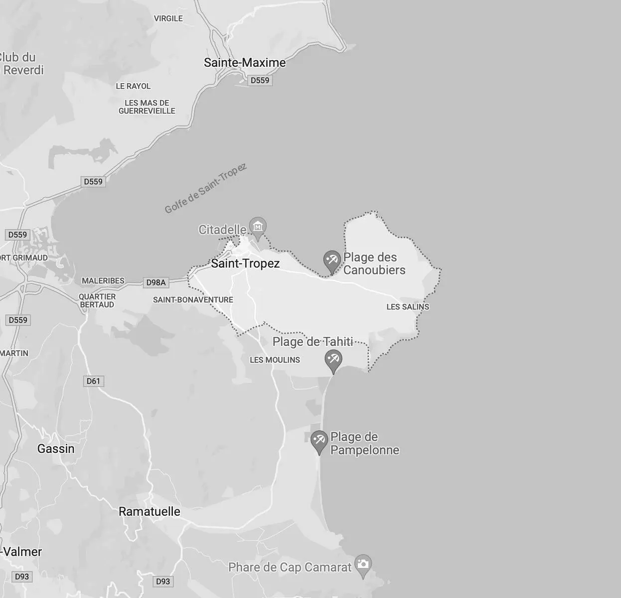 Carte géographique de saint-Tropez agence AR Performance